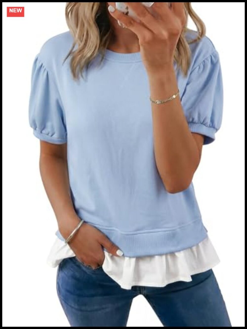 Women's Short Sleeve Rib-Knit Sweater Boat Neck Tunic Top Casual